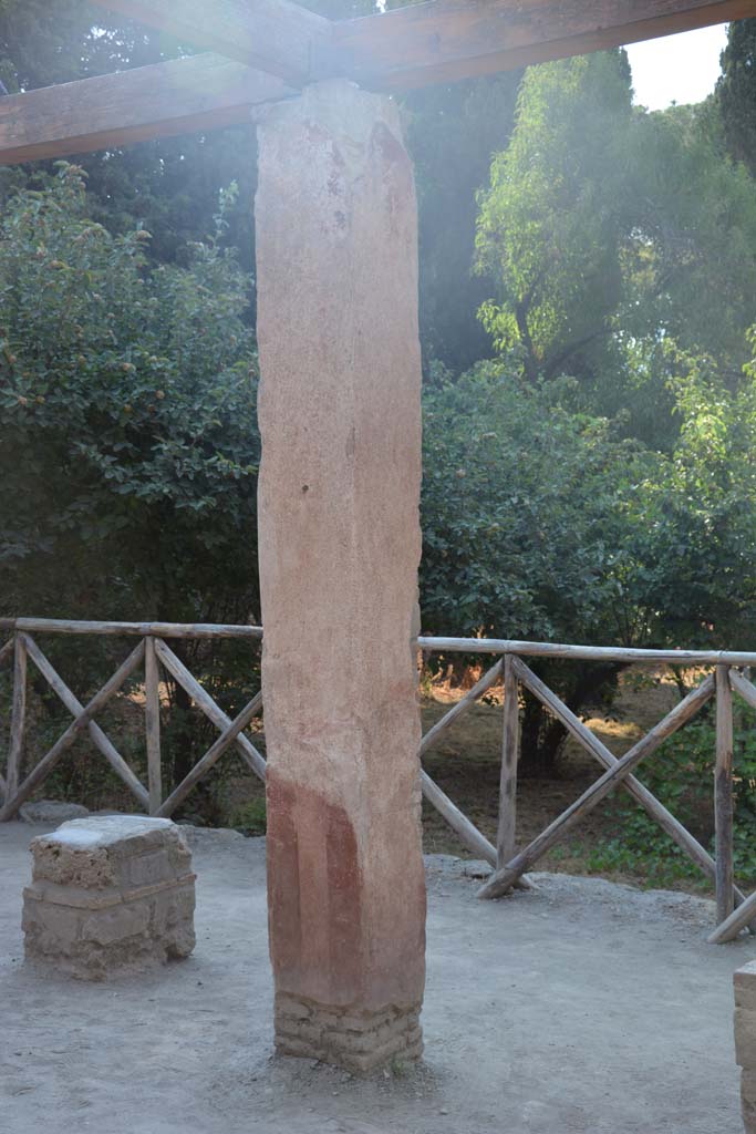 II.2.2 Pompeii. July 2017. Room “i”, remaining painted decoration on lower pilaster.
Foto Annette Haug, ERC Grant 681269 DÉCOR.